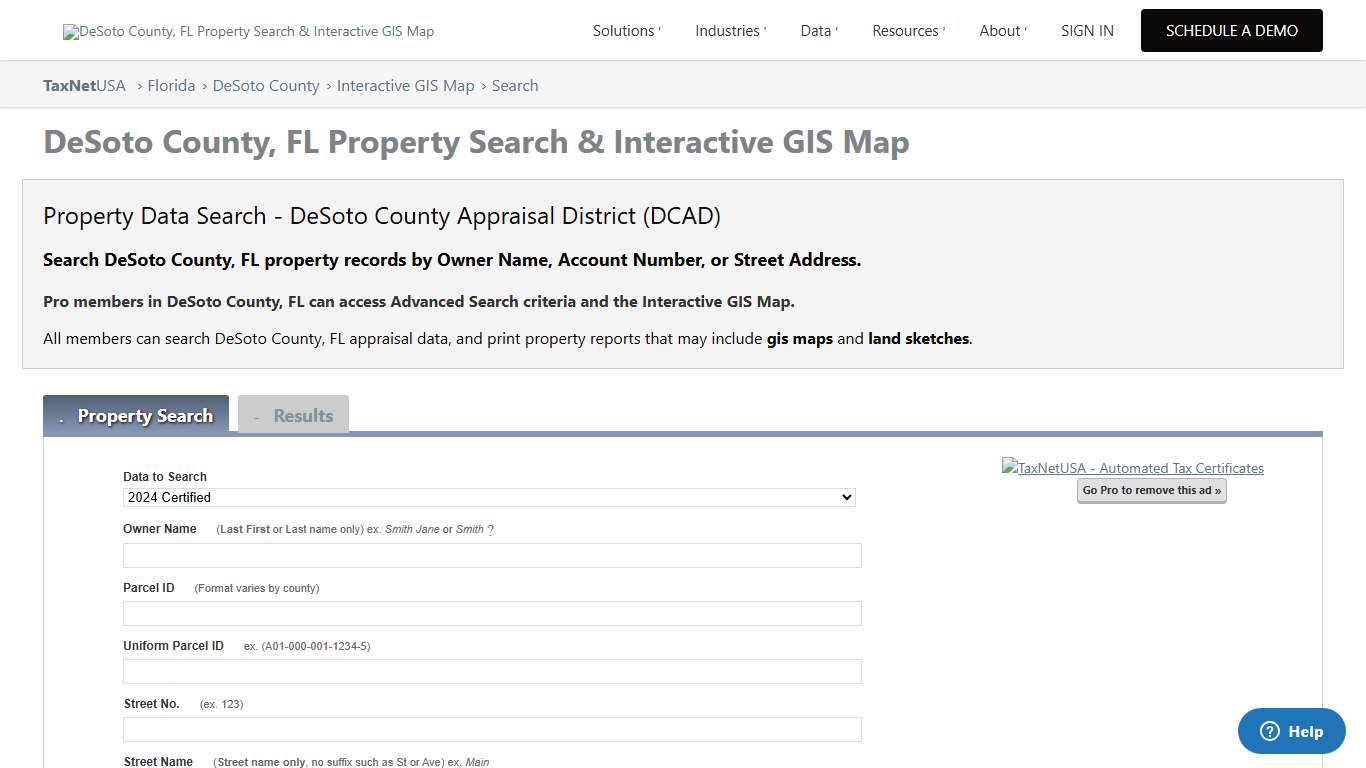 DeSoto County, FL Property Search & Interactive GIS Map