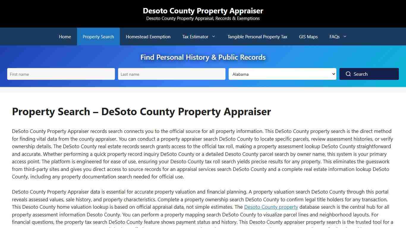 Property Search - Desoto County Property Appraiser